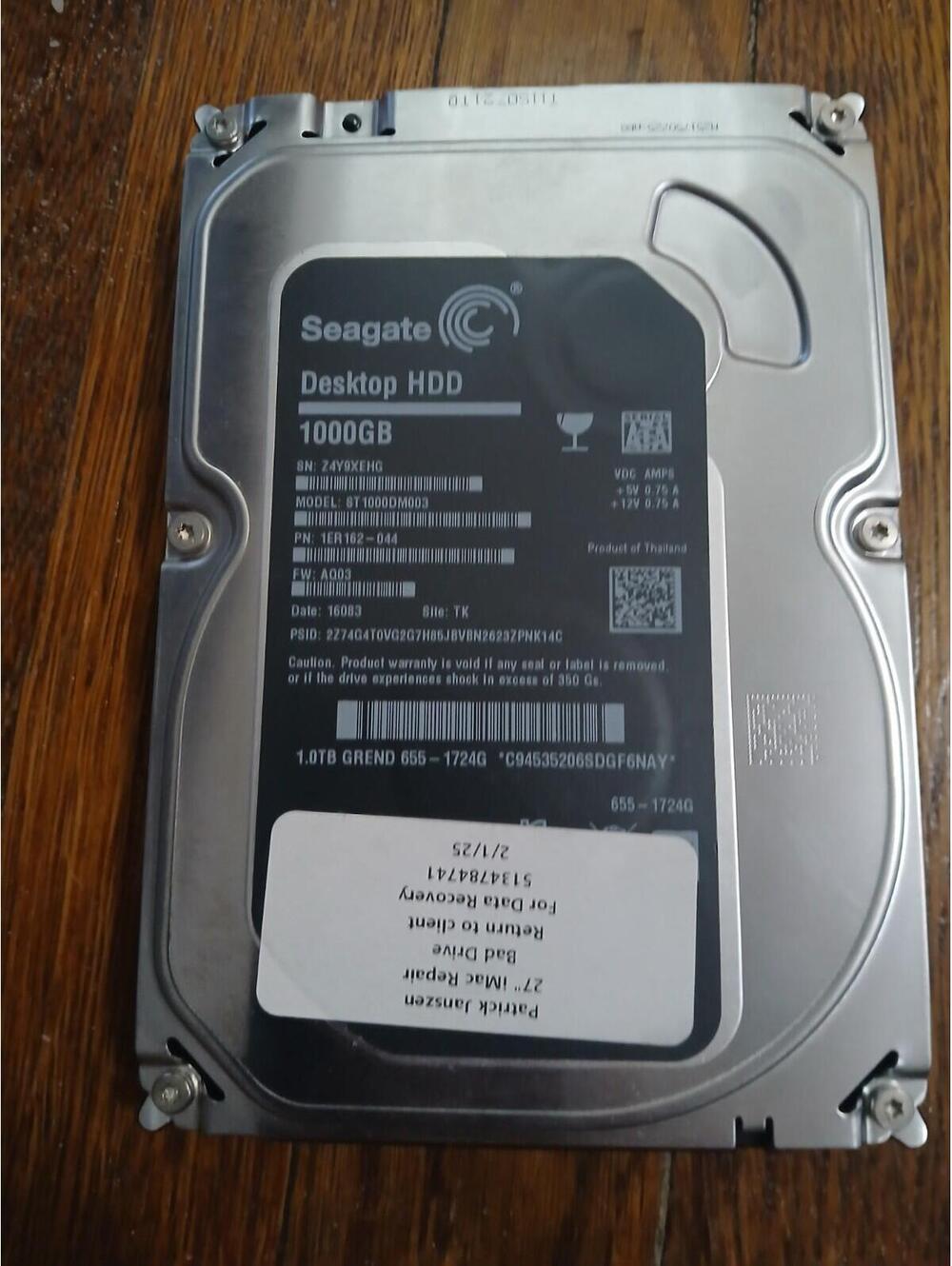 Seagate Barracuda ST1000DM003 Desktop Hard Drive - 1 TB